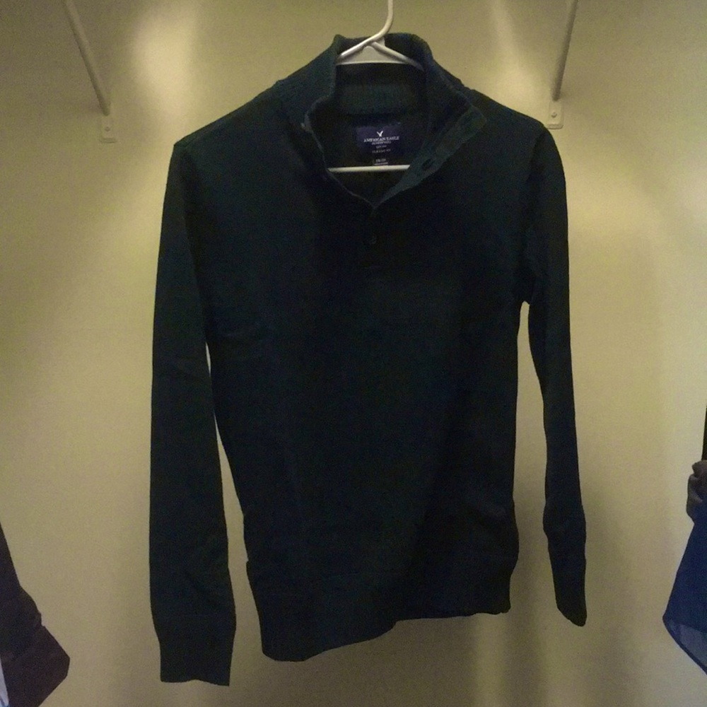 American Eagle Forest Green Mock Neck Sweater